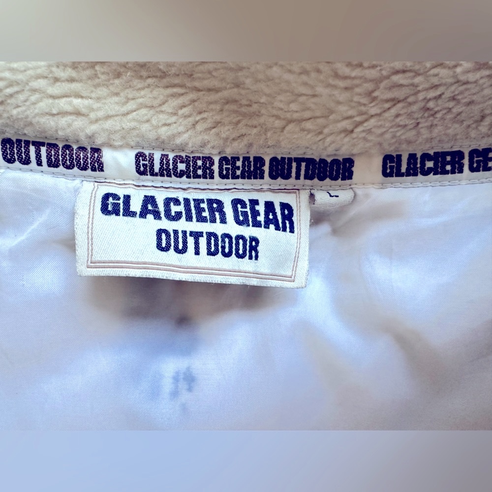 Sweet Vintage Glacier Gear Bear Paw Cream Black Teddy Jacket Coat L XL - Picture 6 of 6